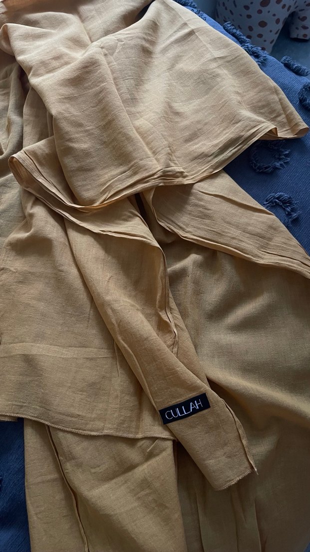 Sarı Keten Bohem Tarzı Kadın Şal - Görsel 3