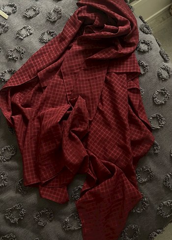 Bordo Keten Bohem Tarzı Kadın Şal - Görsel 3