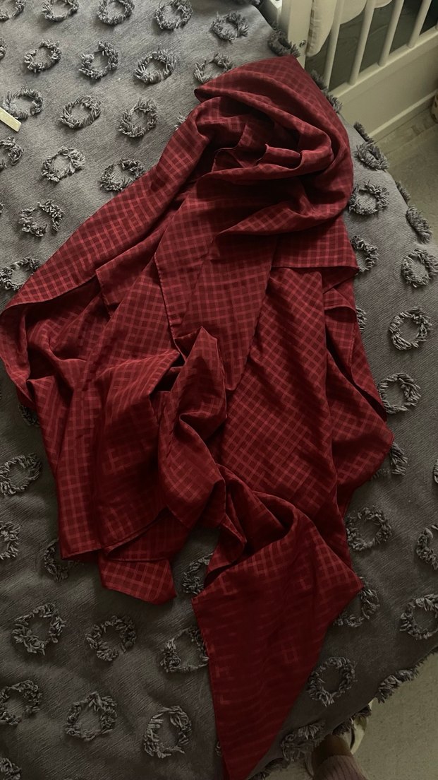 Bordo Keten Bohem Tarzı Kadın Şal - Görsel 3