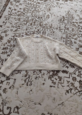 İnci İşlemeli Örgü Bohem Kadın Kazak - Görsel 6