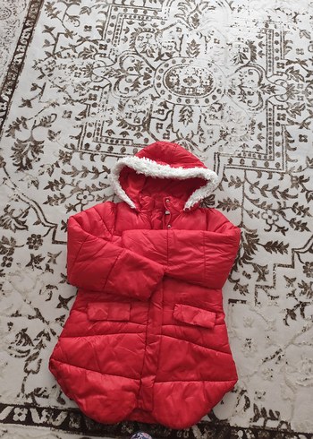 Kız Çocuk Kırmızı Kürklü Kaban - Görsel 7