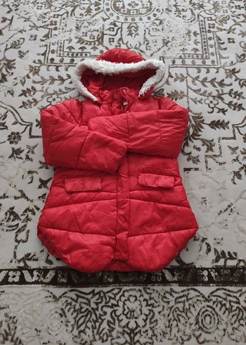 Kız Çocuk Kırmızı Kürklü Kaban - Görsel 5