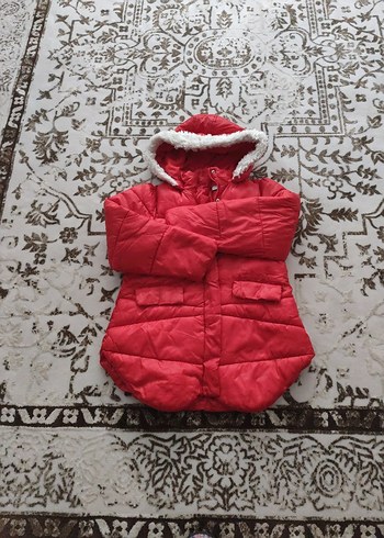 Kız Çocuk Kırmızı Kürklü Kaban - Görsel 6