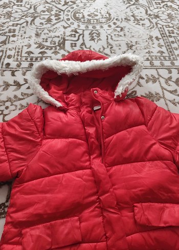 Kız Çocuk Kırmızı Kürklü Kaban - Görsel 9