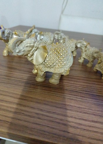 Parlak Altın Fil Biblo Seti - Görsel 3