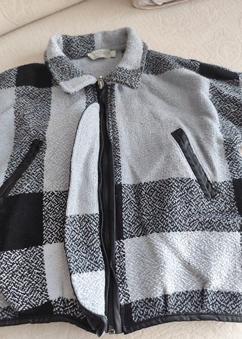 Erkek  ve kız Çocuk Gri Ekose fermuarlı Ceket - Görsel 4