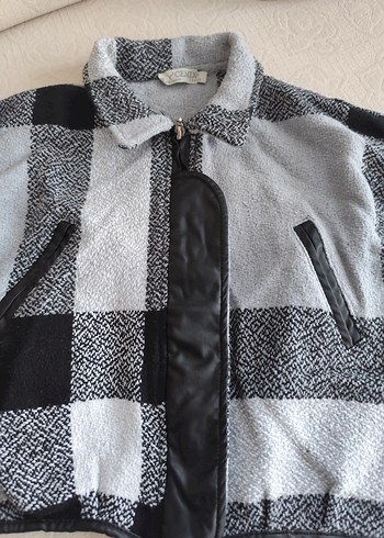Erkek  ve kız Çocuk Gri Ekose fermuarlı Ceket - Görsel 5