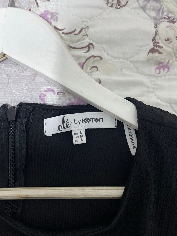 Siyah bisiklet Yaka Mini Elbise - Görsel 3