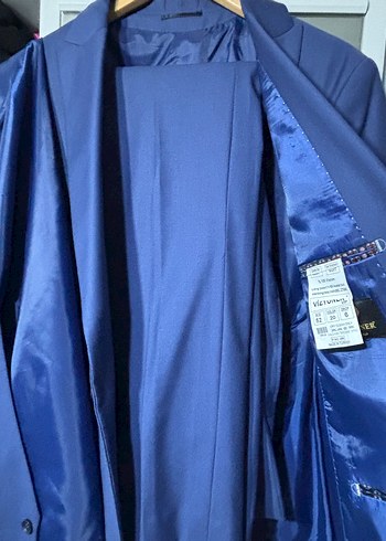 Mavi Erkek Düz Desensiz Takım Ceket - Görsel 3