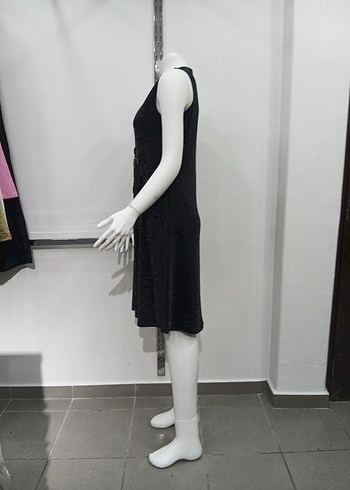 Siyah Payetli Uzun Kollu Elbise - Görsel 2