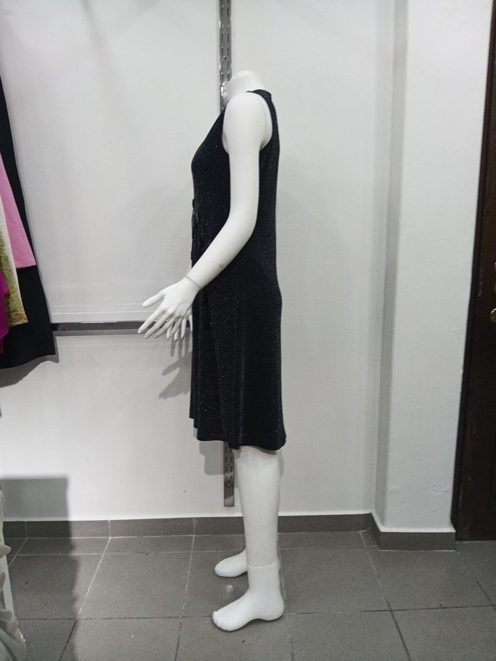 Siyah Payetli Uzun Kollu Elbise - Görsel 2