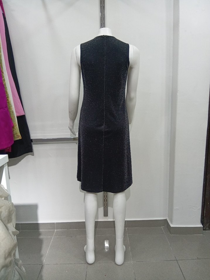 Siyah Payetli Uzun Kollu Elbise - Görsel 3