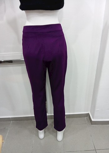 Parlak Mor Kadın Kumaş Pantolon - Görsel 3