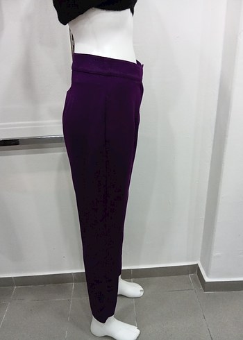 Parlak Mor Kadın Kumaş Pantolon - Görsel 2