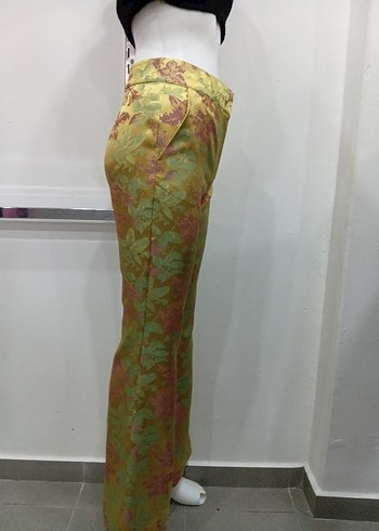 Parlak Çok Renkli Pilili Bohem Kadın Pantolon - Görsel 2