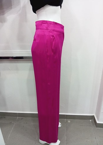 Parlak Pembe Kadın Kumaş Pantolon - Görsel 2