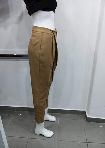 Bej Drapeli Kadın Kumaş Pantolon - Görsel 2