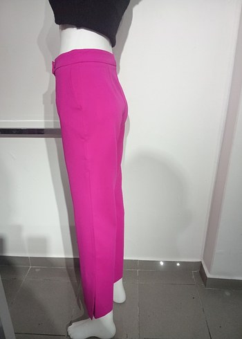 Pembe Mini Kumaş Kadın Pantolon - Görsel 4