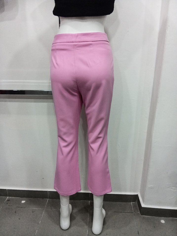 Pembe Mini Kısa Kumaş Pantolon - Görsel 3