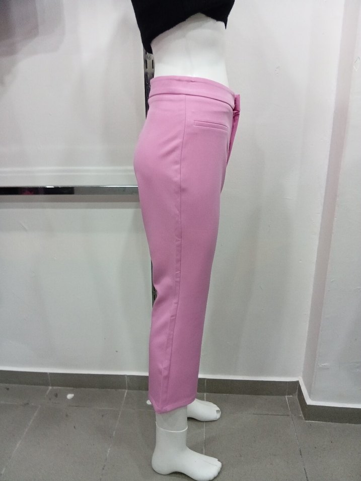 Pembe Mini Kısa Kumaş Pantolon - Görsel 2
