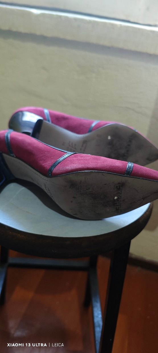 Bordo Süet Stiletto Topuklu Kadın Ayakkabı - Görsel 4