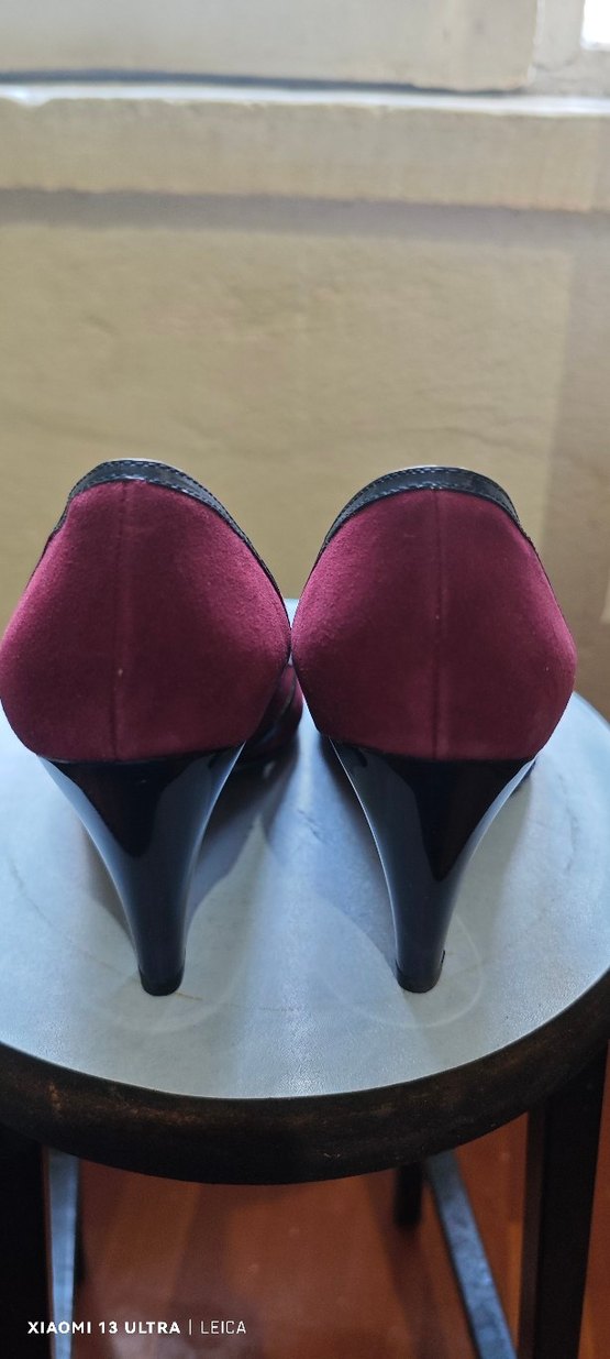 Bordo Süet Stiletto Topuklu Kadın Ayakkabı - Görsel 3