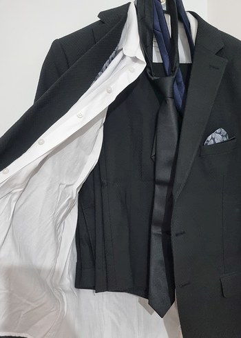 Siyah Erkek Klasik Kesim Ofis Takım Elbise - Görsel 2