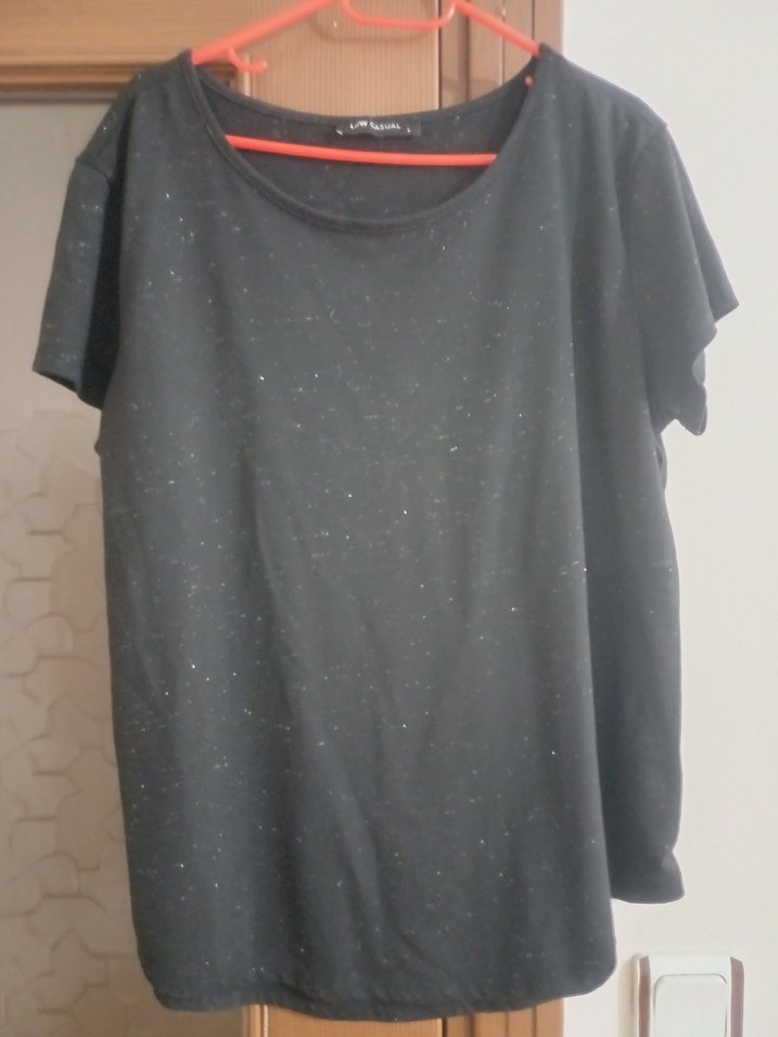 Siyah Midi Kadın Tişört - Görsel 2