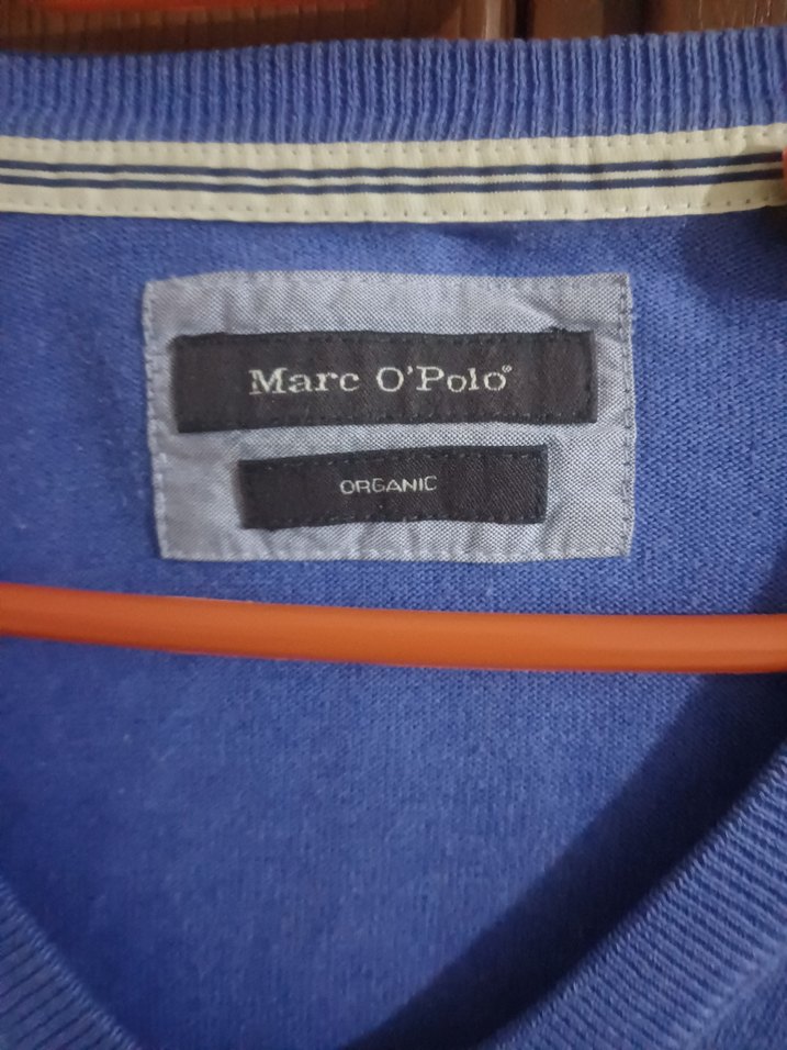 Erkek Mavi V Yaka Pamuklu Kazak - Görsel 2