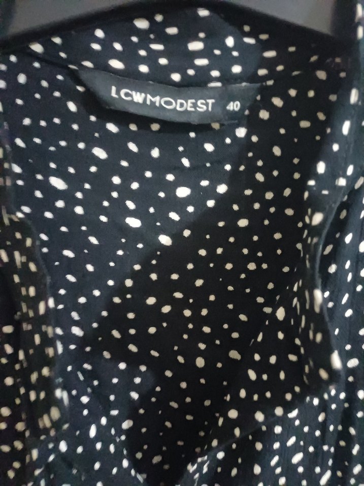 Siyah Puantiyeli Midi Tunik - Görsel 2