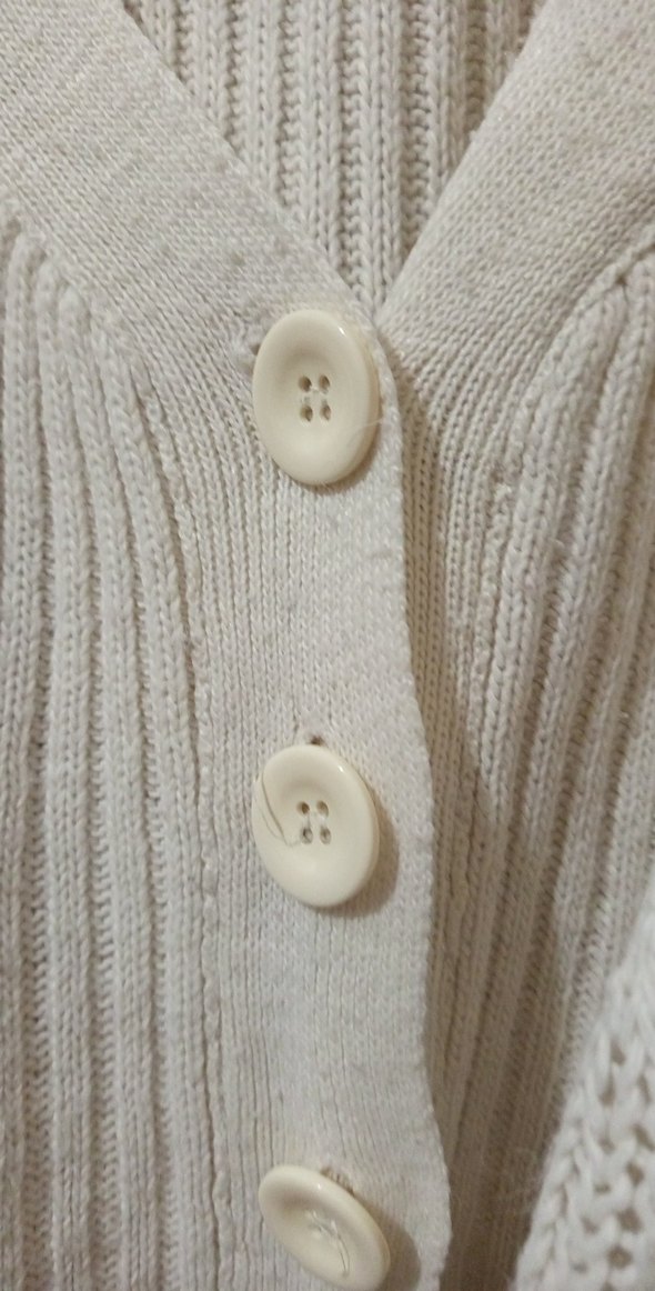 Kadın Beyaz Örgü Bohem Hırka - Görsel 4