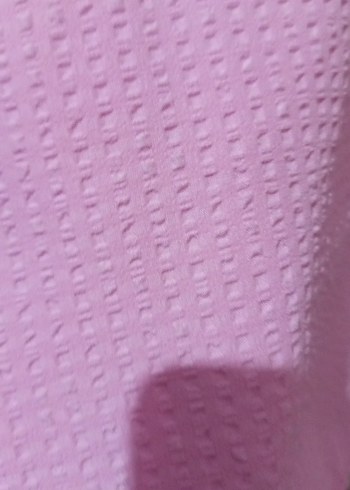 Düğmeli Pembe Keten Salaş Kadın Gömlek - Görsel 3