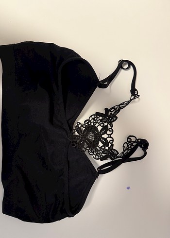 Siyah Gotik Midi Bralet Kadın - Görsel 2