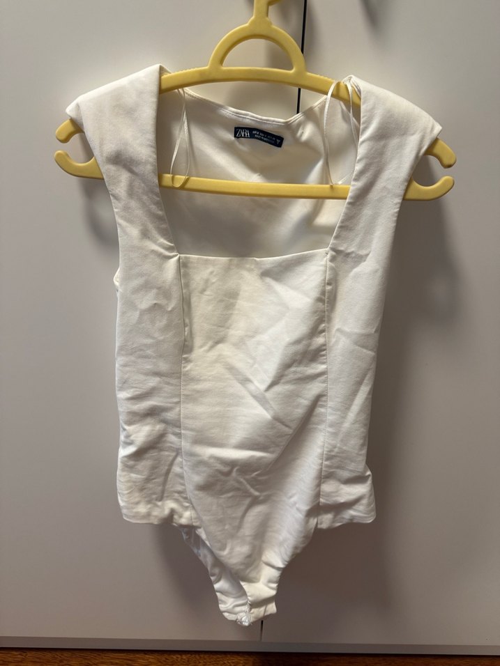 Yüksek Yakalı Beyaz İnce Fit Atlet Body - Görsel 3