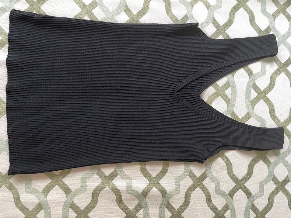 People Siyah V Yaka Midi Fit Kadın Triko - Görsel 2