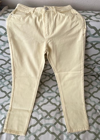 Yargıcı Limon sarısı Kot Pantolon Midi Normal Boy - Görsel 2