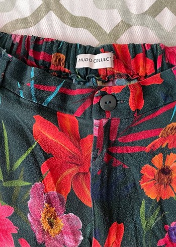 Mudo Çiçek Desenli Midi Kadın Pantolon - Görsel 2