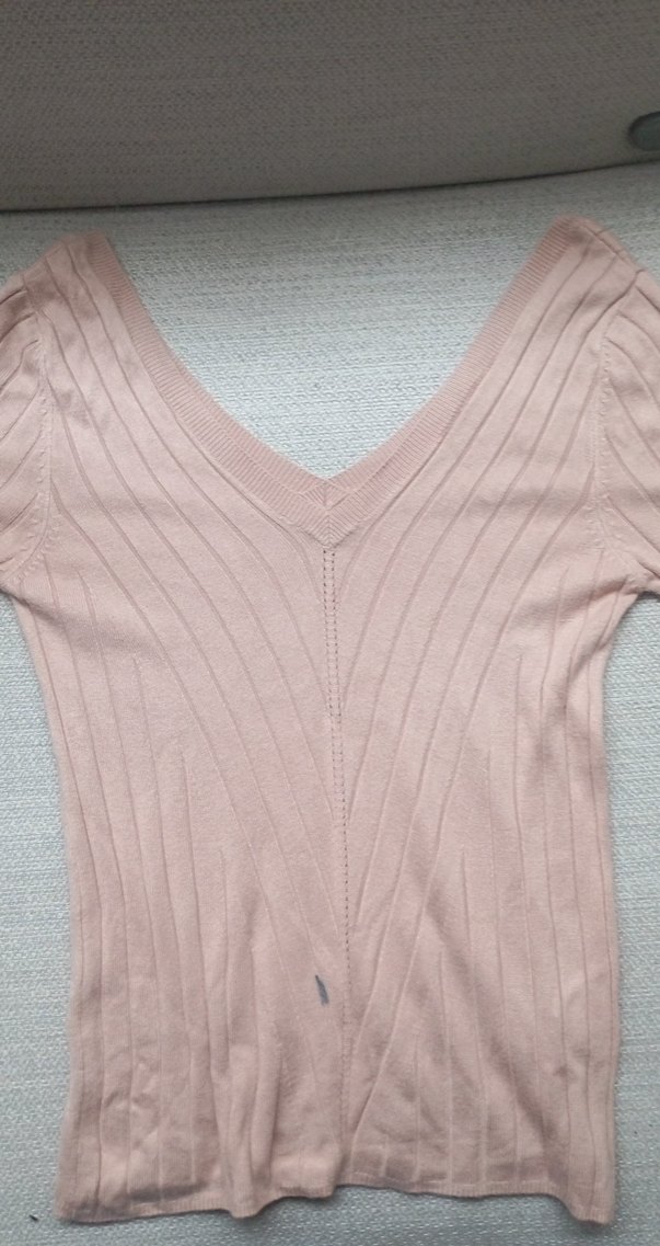 Bej V Yaka İnce Örgü Kadın Kazak - Görsel 4