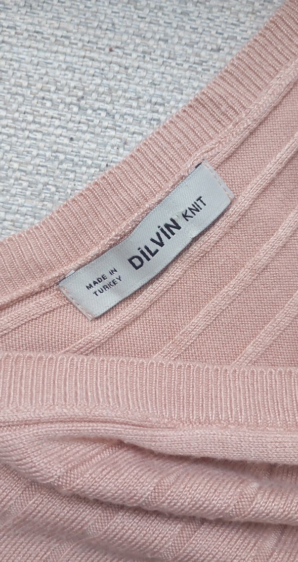 Bej V Yaka İnce Örgü Kadın Kazak - Görsel 3