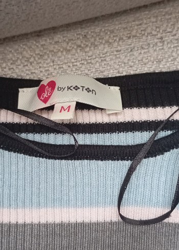 Çizgili Triko Kadın Uzun Kollu Kazak - Görsel 3