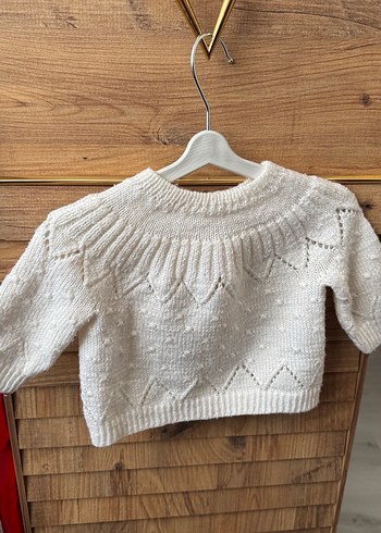 Kız Çocuk Beyaz Triko Hırka - Görsel 2