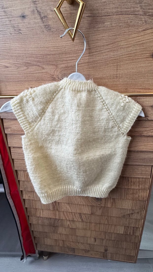 Kız Çocuk Vintage Örgü Kolsuz Süveter - Görsel 2