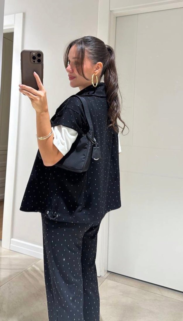 OYSHO MODAL KUMAŞ TAŞLI YELEKLİ TAKIM - Görsel 3