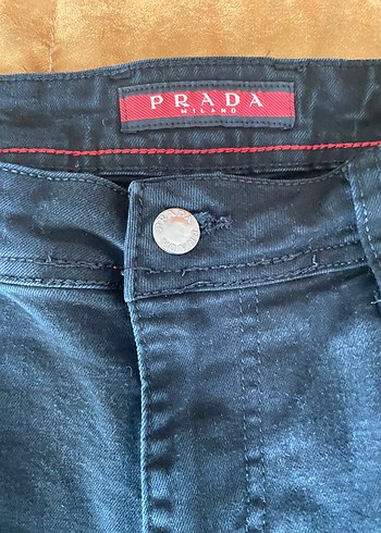 Prada Siyah Dugmeli Erkek Denim Pantolon