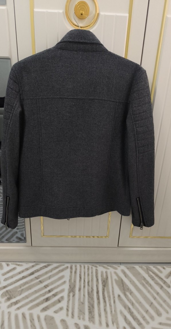 Gri Erkek Street Style Midi Ceket - Görsel 4