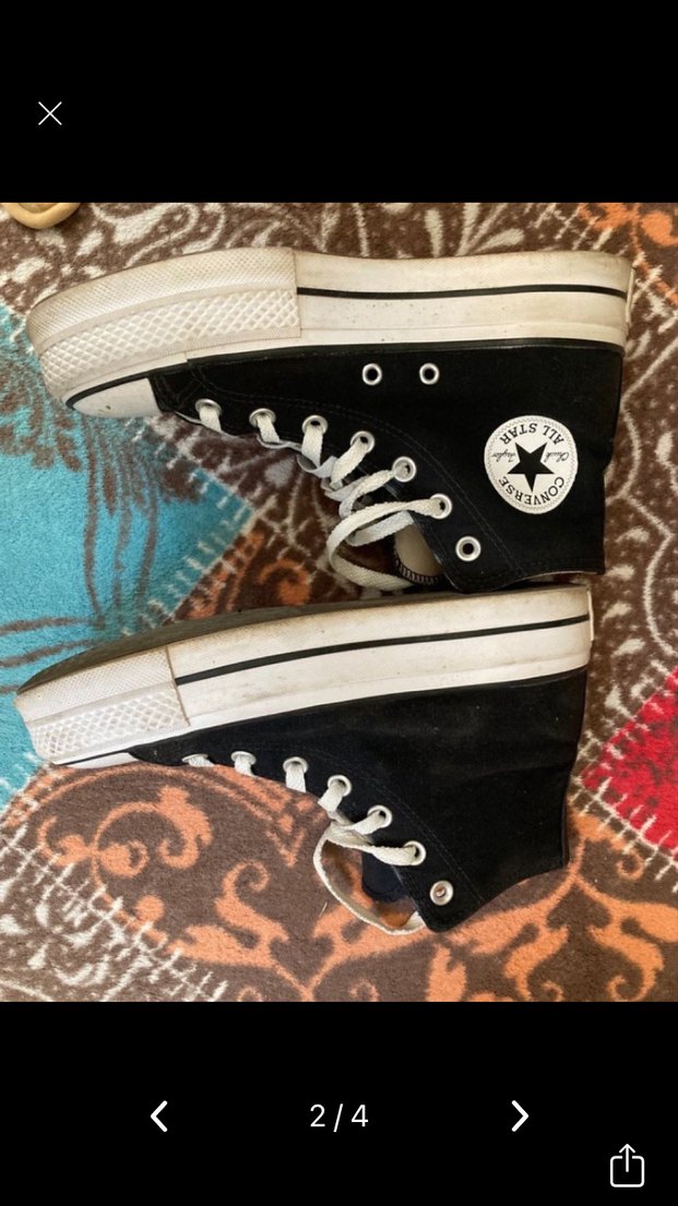 Converse Siyah Platform Topuklu Kadın Spor Ayakkabı - Görsel 2