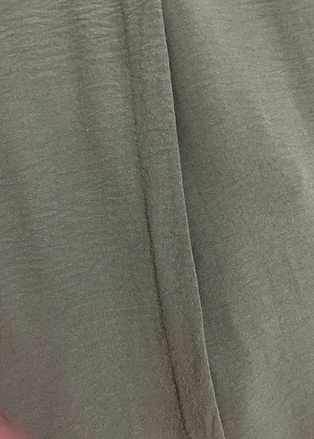 Düğmeli Uzun Koyu Haki Kadın tunik - Görsel 4