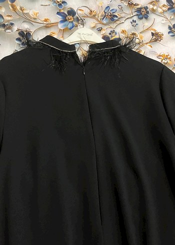 Kürk Detaylı Siyah Uzun Kollu Tunik - Görsel 6