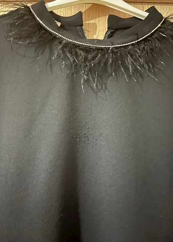 Kürk Detaylı Siyah Uzun Kollu Tunik - Görsel 4