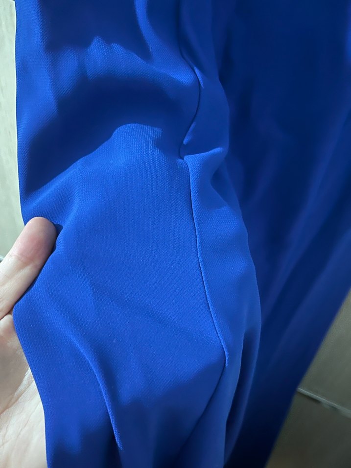 Uzun Kollu Lacivert balık Abiye Elbise - Görsel 3